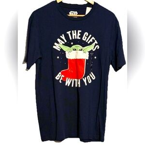 NWT-Men’s navy blue Star Wars Mad Engine Christmas shirt NWT-Sz M‎